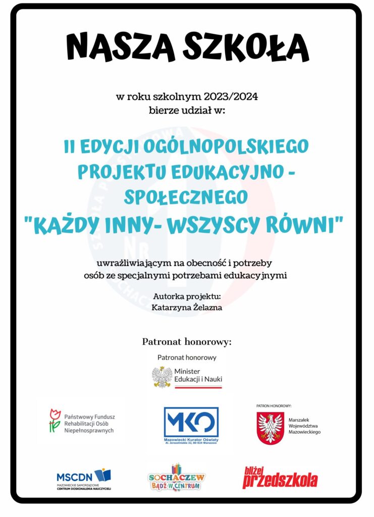 Ta szkoła plakat II edycja Każdy inny 1